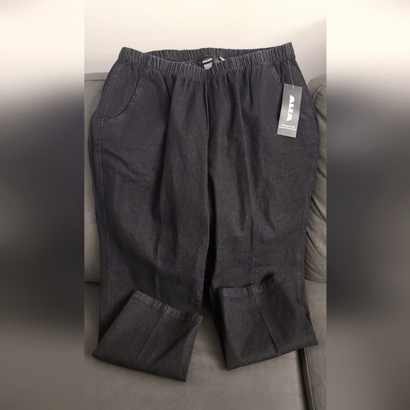 🌊NWT🌊 Alia Plus Size Black Denim Pull-On Pants - Size 16W Women⚘⚘ - Picture 1 of 5